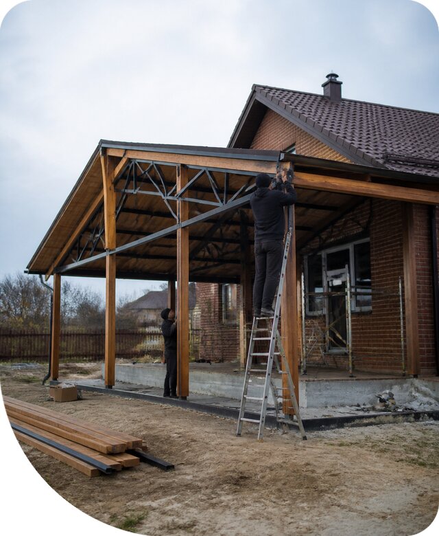 Пристройка навеса к дому и участку в Старом Осколе под ключ